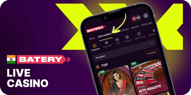 Selection of Live Games to play at Batery